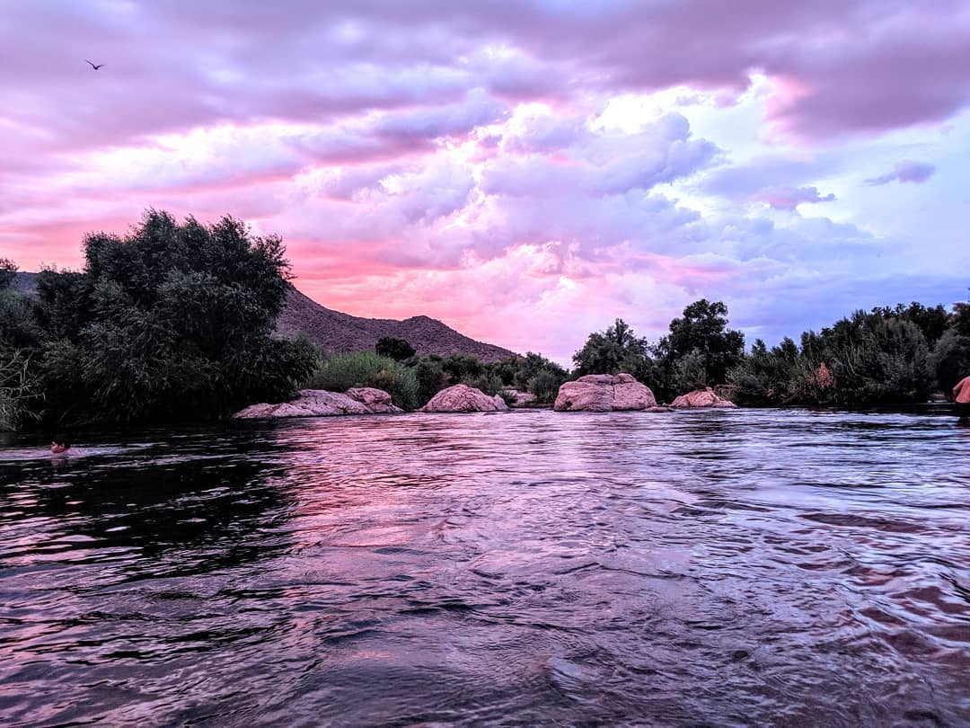 Lovely sunset at the Salt River in Arizona.