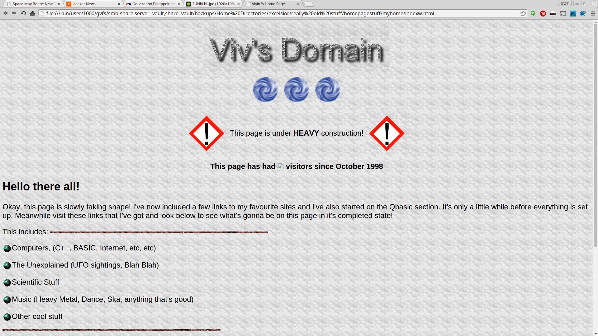 Vivs Domain - my first website