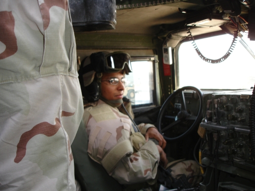 In the humvee